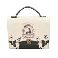 Alince Bag School Gothic Punk Style Vintage Handbag Backpack - Beige Faux Leather