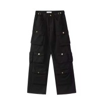 Punk Kpop Harajuku Y2k Streetwear High Waist Multiple Pockets Cargo Loose Casual Slacks Skater Hiphop Pants - Black Cotton