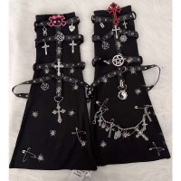 Punk Kpop Harajuku Y2k Gothic Accessories Leg Warmers - Black Polyester