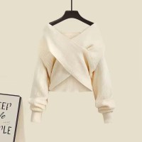 Autumn Style Korean Kpop Kdrama Long Sleveed Sweater - Apricot Polyester Cotton