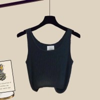 Spring Summer Style Korean Kpop Kdrama Casual Vest - Black Polyester Cotton