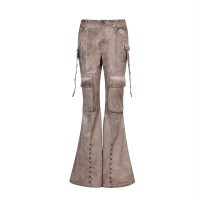 Punk Kpop Harajuku Y2k Streetwear Chic Cargo Pants - Light Brown Denim