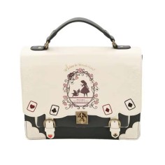 Alince Bag School Gothic Punk Style Vintage Handbag Backpack - Beige Faux Leather