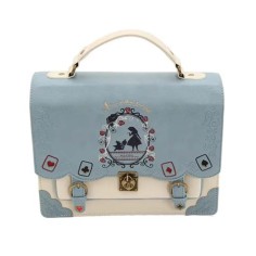 Alince Bag School Gothic Punk Style Vintage Handbag Backpack - Blue Faux Leather