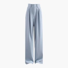 Summer Style Korean Kpop Kdrama High Waist Pants - Blue Polyester Cotton
