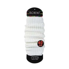 Balletcore Classic Essentials Knit Sports Aerobics Leg Warmers Leggings - Milky White