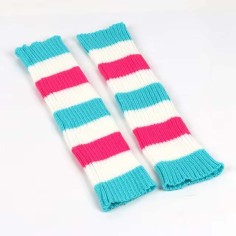 Ribbed Bright Footless 80s Neon Colored Aerobics Knit Sweet Leg Warmers Leggings - Multicolor