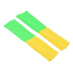 Ribbed Bright Footless 80s Neon Colored Aerobics Knit Sweet Leg Warmers Leggings - Green Yellow