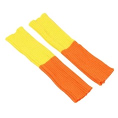 Ribbed Bright Footless 80s Neon Colored Aerobics Knit Sweet Leg Warmers Leggings - Orange Yellow