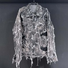 Punk Kpop Harajuku Y2k Streetwear Street Tide Loose Handsome Thick Wash Wearproof Jacket - Gray Denim