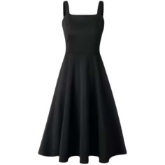 Autumn Summer Spring Style Korean Kpop Kdrama Dress - Black Polyester Cotton