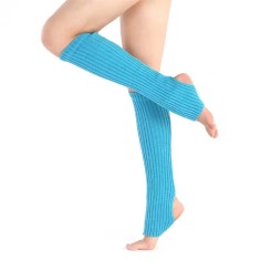 Soft Knitted Leg Cover Body Cover Yoga Dance Leggings Leg Warmers - Blue