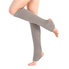 Soft Knitted Leg Cover Body Cover Yoga Dance Leggings Leg Warmers - Gray