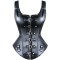 Harness Court Shaper Overbust Gothic Steampunk Corsets - Black Faux Leather
