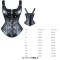 Harness Court Shaper Overbust Gothic Steampunk Corsets - Black Faux Leather