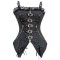 Sexy Lace Low-cut Zip Sling Gothic Punk Rock Corsets Bodyshaper - Black Cotton