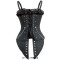 Sexy Lace Low-cut Zip Sling Gothic Punk Rock Corsets Bodyshaper - Black Cotton