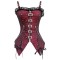 Sexy Lace Low-cut Zip Sling Gothic Punk Rock Corsets Bodyshaper - Red Cotton