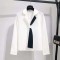 Korean Elite College Office Business Style Kdrama Kpop Elegant Blouse  - White Polyester Cotton