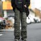 Punk Kpop Harajuku Y2k Streetwear High Waist Multiple Pockets Cargo Loose Casual Slacks Skater Hiphop Pants - Army Green Cotton
