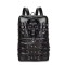 Skeleton Skull Shaped Gothic Punk Style Belt Buckle Large Backpack - Black Faux Leather