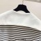 Autumn Winter Style Korean Kpop Kdrama Tracksuit Striped Zip Sweater Blouse + High Waist Casual Pants 2 pcs Set - Black White Polyester Cotton