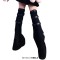 Punk Style Metal Buckle y2k High Knee Legging Leg Warmer - Black Polyester