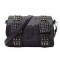 Vintage Crossbody Skull Rivets Decorated Gothic Kdrama Kpop Style Messenger Bag - Black Faux Leather