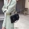 Vintage Crossbody Skull Rivets Decorated Gothic Kdrama Kpop Style Messenger Bag - Black Faux Leather