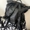Rivet Chain with Skull Decorated Gothic Punk Cross Backpack Bag - Black  Faux Leather