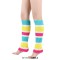 Ribbed Bright Footless 80s Neon Colored Aerobics Knit Sweet Leg Warmers Leggings - Multicolor