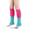Ribbed Bright Footless 80s Neon Colored Aerobics Knit Sweet Leg Warmers Leggings - SkyBlue HotPink