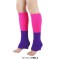 Ribbed Bright Footless 80s Neon Colored Aerobics Knit Sweet Leg Warmers Leggings - Purple HotPink