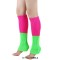 Ribbed Bright Footless 80s Neon Colored Aerobics Knit Sweet Leg Warmers Leggings - Green HotPink