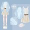 Summer Spring Style Korean Kpop Kdrama Sunscreen Shirt Top Vest Shorts Matching Set - Blue Beige Polyester Cotton