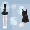 Summer Spring Style Korean Kpop Kdrama Sunscreen Shirt Top Vest Shorts Matching Set - Blue Black Polyester Cotton