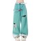 Punk Kpop Harajuku Streetwear High Waist American Wide Gothic Pants - Blue Denim
