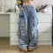Punk Kpop Harajuku Y2k Multi Pocket Cargo Pants - Blue Denim