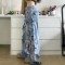 Punk Kpop Harajuku Y2k Multi Pocket Cargo Pants - Blue Denim