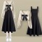 Autumn Style Korean Kpop Kdrama Bowtie Knitted Sweaters Elegant Bow Cardigan Strap Skirt Matching Set - Beige Black Polyester Cotton