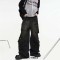 Punk Kpop Harajuku Streetwear Multiple Pockets Baggy Gothic Vintage Loose Unisex Pants - Black Denim