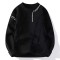 Korean Japanese Fashion Kpop KDrama Turtleneck Patchwork Stitch Decorated Pullovers Winter Unisex Sweater - Black Cotton Polyester