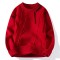 Korean Japanese Fashion Kpop KDrama Turtleneck Patchwork Stitch Decorated Pullovers Winter Unisex Sweater - Red Cotton Polyester