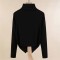Autumn Style Korean Kpop Kdrama Long Sleveed Shirts - Black Polyester Cotton
