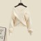 Autumn Style Korean Kpop Kdrama Long Sleveed Sweater - Apricot Polyester Cotton