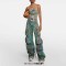 Punk Kpop Harajuku Y2k Multi Jumpsuit Wide Leg Camouflage Pants - Green Cotton