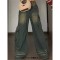 Japanese Street Style Trousers Baggy Cargo Pants - Blue Denim