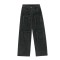 Punk Kpop Harajuku Y2k High Waist Pant High Street Light Black Straight Jeans Wide Leg Baggy Pants - Black Denim