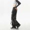 Punk Kpop Harajuku Y2k High Waist Pant High Street Light Black Straight Jeans Wide Leg Baggy Pants - Black Denim