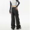Punk Kpop Harajuku Y2k High Waist Pant High Street Light Black Straight Jeans Wide Leg Baggy Pants - Black Denim